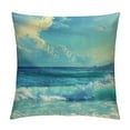 thumbnail image 1 of Orinice Palm Tree Waves Beach Graphic Decorative Pillow Cover for Home Couch 24x24in, 1 of 5