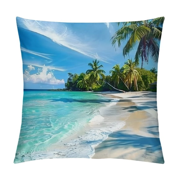 Orinice Palm Trees Graphic Decorative Pillow Cover for Home Couch Living Room Bed Sofa, Aesthetic Decorative Summer Pillowcase 1PC 18x18in