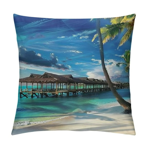 Orinice Palm Trees Graphic Decorative Throw Pillow Cover for Home Couch 22x22in