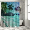 thumbnail image 1 of Orinice Palm Trees Rock Bathroom Decor Set - Colorful Luxurious Graphic Print Polyester Fabric Shower Curtain with Hooks - Chic Modern Design 60x72, 1 of 7