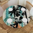 thumbnail image 1 of Orinice Palm Trees Round Table Cover Stain Resistant Washable Indoor Outdoor Tablecloth Kitchen Dining Wedding Parties Table Cloth 100% Polyester Fiber 38-42, 1 of 8