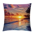 thumbnail image 1 of Orinice Palm Trees Sunset Graphic Decorative Throw Pillow Cover for Home Couch Bed Sofa 12x12in, 1 of 5