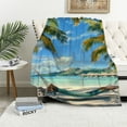 thumbnail image 1 of Orinice Palm Trees Warm Lightweight Blanket Soft Fleece Blankets All Seasons Excellent Hand Feel for Bed Couch Sofa Decor Gifts 40x50in, 1 of 6