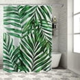 thumbnail image 1 of Orinice Palm leaf shower curtain summer tropical leafy plants bathroom bath decoration shower curtain fabric polyester waterproof plastic hook&nbsp; 69x72, 1 of 7