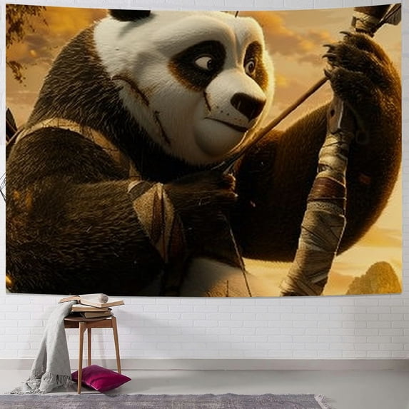 Orinice Panda Bear Brown Bear Bow and Arrow Tapestry Wall Hanging Unique Style for Home Wall Decor Living Room Bedroom Farmhouse Dorm 50x40inch