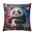 thumbnail image 1 of Orinice Panda Bear Flowers Butterflies Graphic Decorative Throw Pillow Cover for Home Couch Living Room Bed Sofa - Printed on Both Sides - 1PC 24x24in, 1 of 5