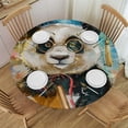 thumbnail image 1 of Orinice Panda Bear Graduation Round Table Cover Stain Resistant Washable 100% Polyester Perfect for Indoor Outdoor Kitchen Dining Wedding Parties Tablecloth Mother's Day 38-42, 1 of 8