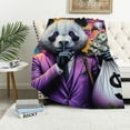 thumbnail image 1 of Orinice Panda Head Dollar Sign Warm Lightweight Blanket Soft Fleece Blankets for All Seasons - Living Room Sofa Decor Cow Gifts Blanket, Flannel Material Blanket 40x50in, 1 of 6