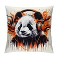 thumbnail image 1 of Orinice Panda Headphones Modern Art Graphic Decorative Throw Pillow Cover for Home Couch Living Room Bed Sofa 20x20in, 1 of 5