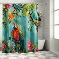 thumbnail image 1 of Orinice Parrot Shower Curtain Birds Shower Curtain Plant Leaves Floral Pattern Bathroom Decor Polyester Fabric 60x72, 1 of 7