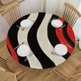 thumbnail image 1 of Orinice Pattern Stripe Vorticism Round Table Cover Stain Resistant Washable Indoor Outdoor Tablecloth Kitchen Dining Wedding Parties 100% Polyester Fiber 31-35, 1 of 8