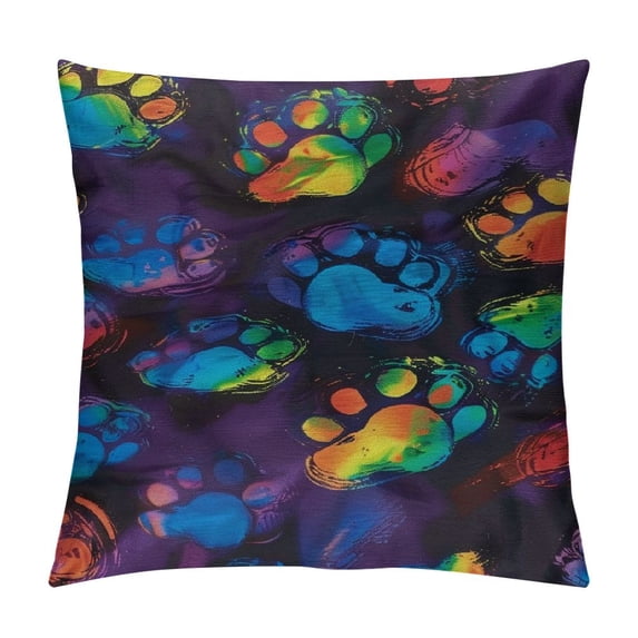 Orinice Paw Prints Furry Art Graphic Decorative Cushion Throw Pillow Cover Aesthetic Decor for Home Couch Living Room Bed Sofa Square 1PC 24x24in