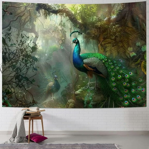 Orinice Peacock Bird Tapestry Wall Hanging Unique Style Graphic Tapestries Home Wall Decor Art for Living Room Bedroom Apartment Farmhouse Dorm 40x30inch