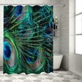 thumbnail image 1 of Orinice Peacock Feathers Bathroom Decor Set - Colorful Luxurious Graphic Print Polyester Shower Curtain with Hooks, Waterproof, Easy to Install 60x72, 1 of 7