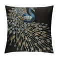 thumbnail image 1 of Orinice Peacock Tail Art Nouveau Graphic Decorative Throw Pillow Cover for Home Couch Living Room Bed Sofa - High-quality, Multipurpose Use, 1PC 18x18in, 1 of 5