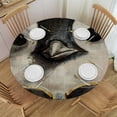 thumbnail image 1 of Orinice Penguin Bow Tie Round Table Cover Stain Resistant Washable Indoor Outdoor Tablecloth Kitchen Dining Wedding Parties Waterproof 100% Polyester Fiber 46-50, 1 of 8