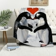 thumbnail image 1 of Orinice Penguins Kissing Heart Warm Lightweight Blanket Soft Fleece Blankets All Seasons Decor Gift Blanket 40x50in, 1 of 6
