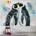 thumbnail image 1 of Orinice Penguins Kissing Hearts Tapestry Wall Hanging Unique Style Graphic Tapestries Home Wall Decor Art for Living Room Bedroom Apartment Farmhouse Dorm 50x40inch, 1 of 6
