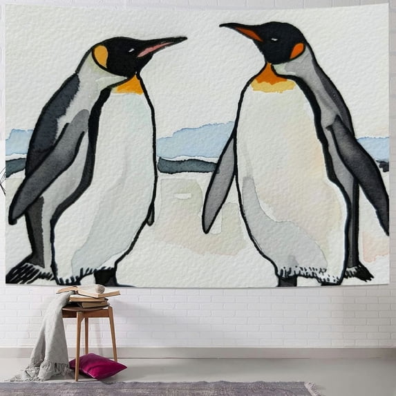 Orinice Penguins Tapestry Wall Hanging Unique Style Graphic Tapestries Home Wall Decor Art for Living Room Bedroom Apartment Farmhouse Dorm 60x50inch