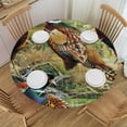 thumbnail image 1 of Orinice Pheasants Quilted Background Arts and Crafts Movement Round Table Cover Stain Resistant Washable Indoor Outdoor Tablecloth Kitchen Dining Wedding Parties Tablecloths 100% Polyester Fiber 46-50, 1 of 8