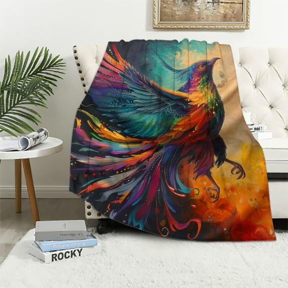 Orinice Phoenix Blanket for Kids Boys Girls Print Blankets Bedroom Decor and Throws Super Soft Comfortable Flannel Blankets 3D Printed Blanket,Plush Blankets 40x50in