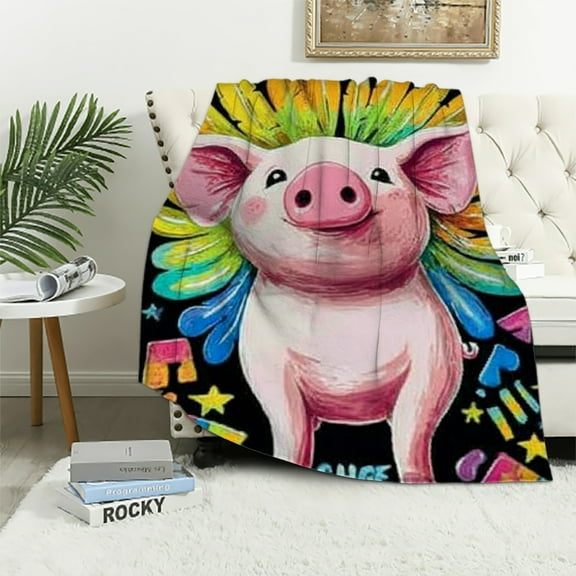 Orinice Pig Blanket, Pig Gifts, Pig Gifts for Pig Lovers, Pig Gifts for Women, Cute Pig Gifts, Pigs in a Blanket, Pig Blankets for Kids, Pig Blanket Gifts Birthday Christmas 50x60in
