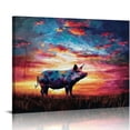 thumbnail image 1 of Orinice Pig Canvas Art Farmhouse Wall Decor, Pig Print Pig Wall Art Fine Art Canvas, Farm Animals Artwork Animal, Funny Home Decor, Canvas Art, Decor Canvas 20x16in, 1 of 6