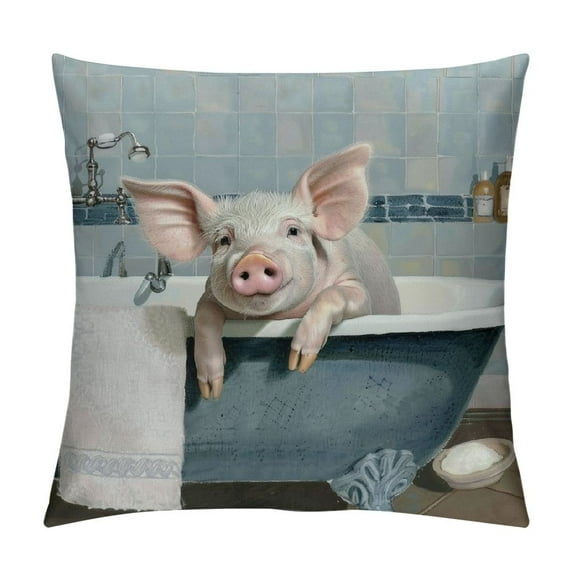 Orinice Pig Graphic Decorative Cushion Throw Pillow Cover for Home Couch Living Room Bed Sofa 1PC 24x24in