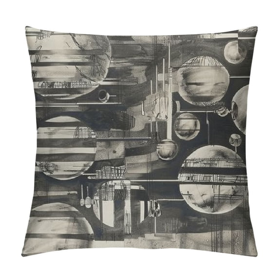 Orinice Planets Graphic Decorative Throw Pillow Cover for Home Couch Living Room Bed Sofa Car Bedroom, Durable Cotton Linen Fabric, Zipper Closure, 1PC 22x22in