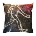 thumbnail image 1 of Orinice  Police Scene Throw Pillow Cushion Cover, Scene with Chalk Outline Evidence Markers Detective and Police Investigation, Decorative Square Accent Pillow Case White, 1 of 5
