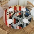 thumbnail image 1 of Orinice Popcorn Movie Reel Round Table Cover Stain Resistant Washable Indoor Outdoor Tablecloth Kitchen Dining Wedding Parties 100% Polyester Fiber 42-46, 1 of 8