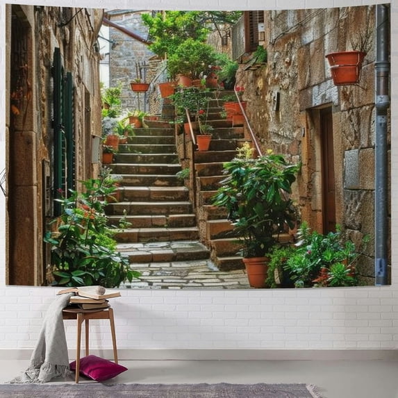 Orinice Potted Plants Tapestry Wall Hanging Unique Style Graphic Tapestries Home Wall Decor Art for Living Room Bedroom Apartment Farmhouse Dorm 50x40inch