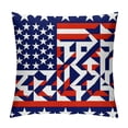 thumbnail image 1 of Orinice  Prehistoric Country Throw Pillow Cushion Cover, Patriotic Star Pattern in Diagonal Stripes National Theme Print, Decorative Square Accent Pillow Case, White, 1 of 5