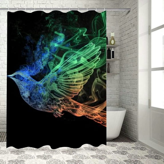 Orinice Psychedelic Art Bathroom Decor Set - Colorful Luxurious Graphic Print Polyester Fabric Shower Curtain with Hooks 69x72