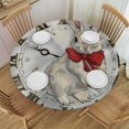 thumbnail image 1 of Orinice Rabbit Clock Beatrix Potter Round Tablecloth Stain Resistant Washable for Indoor Outdoor Kitchen Dining Wedding Parties 100% Polyester Fiber 38-42, 1 of 8