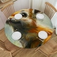 thumbnail image 1 of Orinice Rabbit Round Table Cover Stain Resistant Washable Indoor Outdoor Tablecloth Kitchen Dining Wedding Parties Picnic Camping 100% Polyester Fiber 38-42, 1 of 8