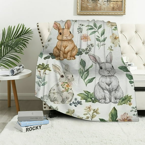 Orinice Rabbit Throw Blanket is Super Soft and Warm,The Lightweight Blanket is for All-Season Use,A Great Choice for Gifts 50x60in