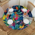 thumbnail image 1 of Orinice Rabbits Plants Sky Round Table Cover Stain Resistant Washable Indoor Outdoor Tablecloth Kitchen Dining Wedding Parties Outdoor Fitted 100% Polyester Fiber 46-50, 1 of 8