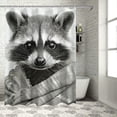 thumbnail image 1 of Orinice Raccoon Bathroom Decor Set Colorful Luxurious Graphic Print Polyester Fabric Fashion with Hooks Shower Curtain Washable Multi Size Waterproof Shower Curtain for Bathroom 60x72, 1 of 7