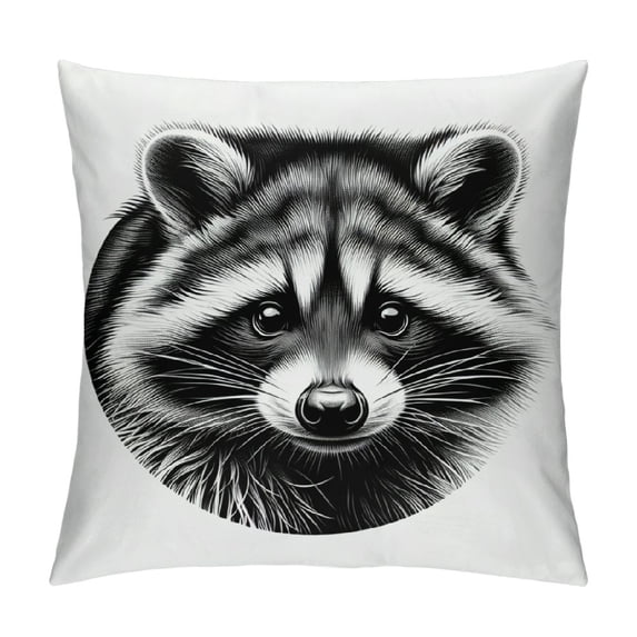 Orinice Raccoon Graphic Decorative Pillow Cover for Home Couch Living Room Bed Sofa 22x22in