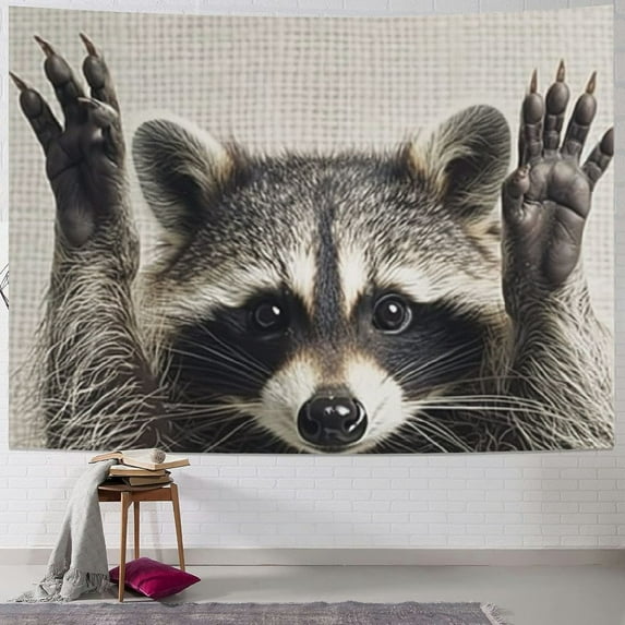 Orinice Raccoon Tapestry Wall Hanging Unique Style Graphic Tapestries Home Wall Decor Art for Living Room Bedroom Apartment Farmhouse Dorm 40x30inch