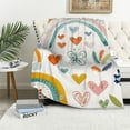 thumbnail image 1 of Orinice Rainbow Hearts Warm Lightweight Blanket Soft Fleece Throw Blanket for All Seasons - Excellent Hand Feel, Living Room Sofa Decor, Cow Gifts - Multiple Sizes Available 50x60in, 1 of 6