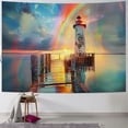thumbnail image 1 of Orinice Rainbow Lighthouse Pier Tapestry Wall Hanging Unique Style for Home Decor - Graphic Tapestries for Living Room Bedroom Apartment Farmhouse Dorm 60x50inch, 1 of 6