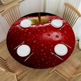 Orinice Red Apple Water Droplets Round Table Cover Stain Resistant