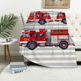 thumbnail image 1 of Orinice Red Fire Truck Rescue Emergency Truck Lightweight Flannel Fleece Blanket Quilt Machine Washable Blankets for Home Office  60x80in, 1 of 6