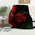 thumbnail image 1 of Orinice Red Rose Blanket  Gothic Valentine's Day Flower Super Soft Bedding Fleece Throw Blanket Microfiber Flannel Blankets Couch Sofa Warm Lightweight for Boys Girls 50x60in, 1 of 6