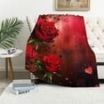 thumbnail image 1 of Orinice Red Rose Blanket Romantic Women 3D Love Flower Super Soft Bedding Fleece Throw Blanket Microfiber Flannel Blankets Couch Sofa Warm Lightweight for Boys Girls 40x50in, 1 of 6