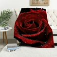 thumbnail image 1 of Orinice Red Rose Drops Warm and light blankets Soft blankets Blankets for all seasons - ideal decoration for the living room Sofa - a great gift - available in a variety of sizes, 1 of 6