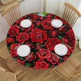 thumbnail image 1 of Orinice Red Roses Round Table Cover Stain Resistant Washable Indoor Outdoor Tablecloth Kitchen Dining Wedding Parties Picnic Farmhouse 100% Polyester Fiber 46-50, 1 of 8