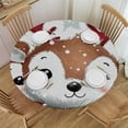 thumbnail image 1 of Orinice Reindeer Baby Deer Snowflakes Round Table Cover Stain Resistant Washable Indoor Outdoor Tablecloth Kitchen Dining Wedding Parties 100% Polyester Fiber Christmas Theme 42-46, 1 of 8